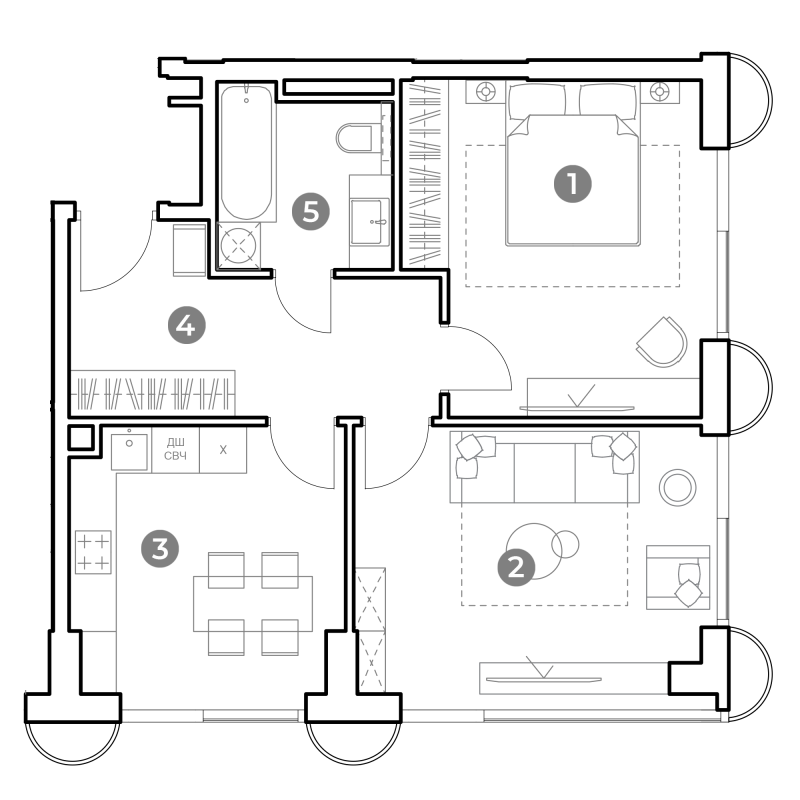 2 ккв 58,2 м²
