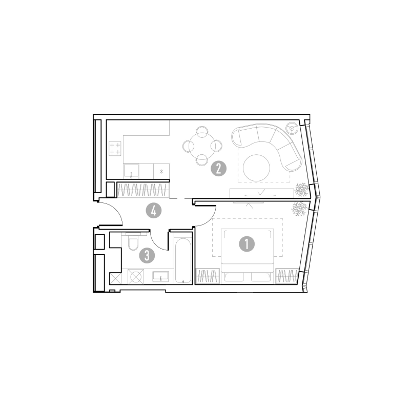 2 ккв (Евро) 45,5 м²