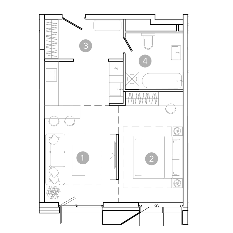 2 ккв (Евро) 43,5 м²