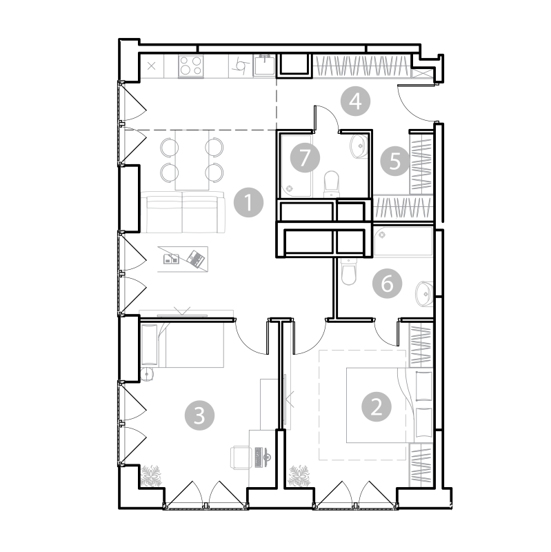 3 ккв (Евро) 72 м²