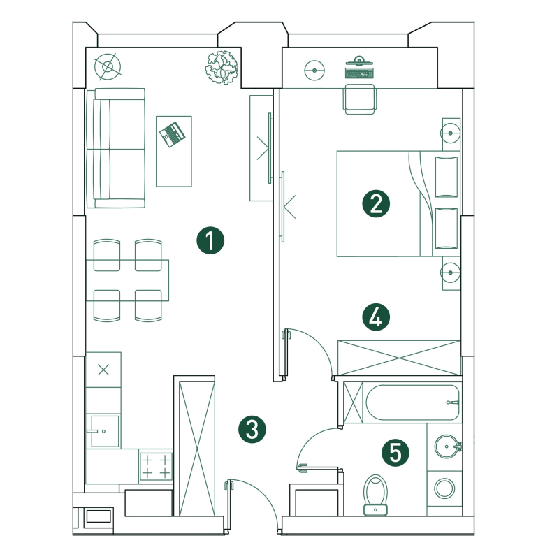 2 ккв (Евро) 48,4 м²