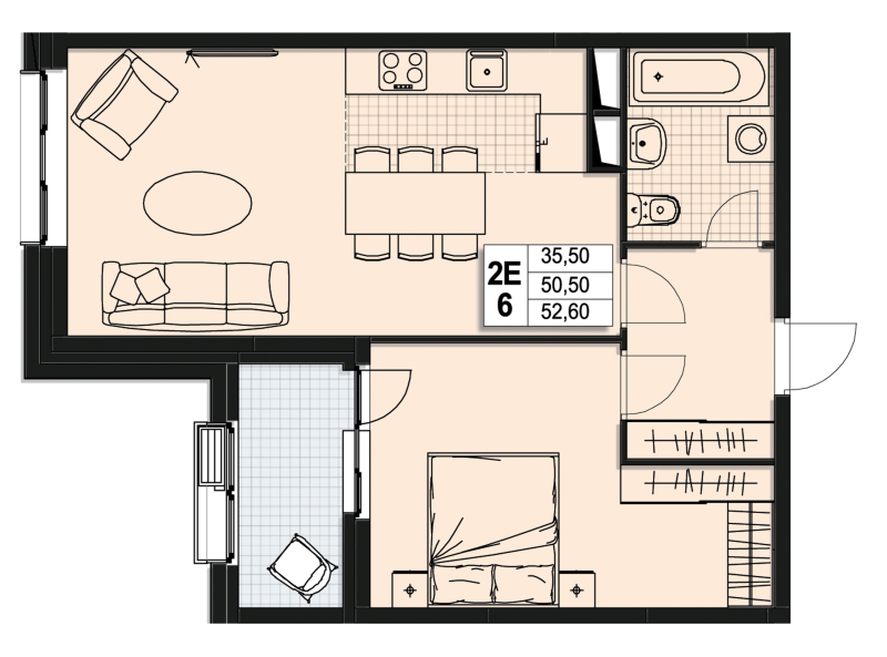 2 ккв (Евро) 50 м²