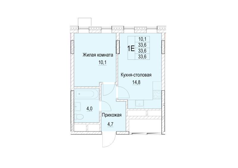1 ккв 33,6 м²