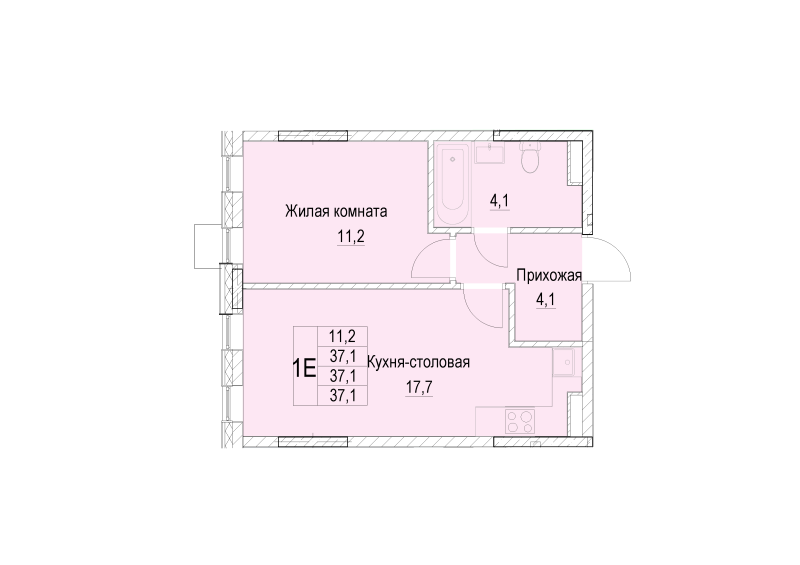2 ккв (Евро) 37,1 м²