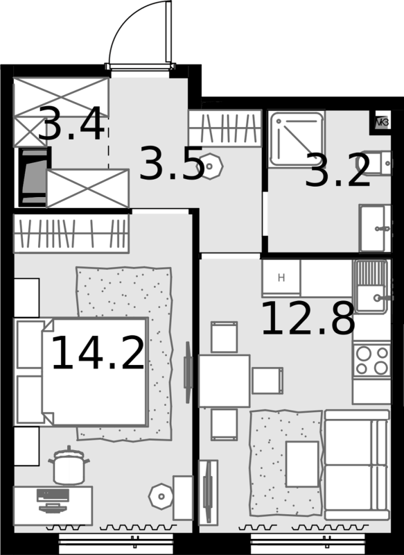 1 ккв 37,8 м²
