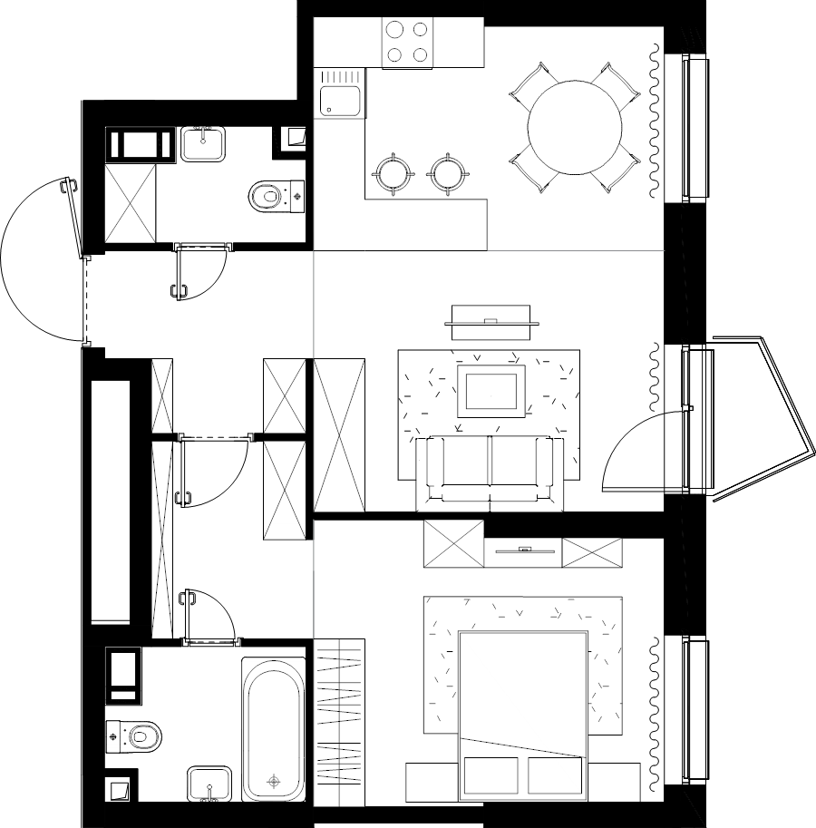 2 ккв (Евро) 53,8 м²