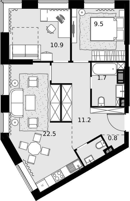 3 ккв (Евро) 61,1 м²