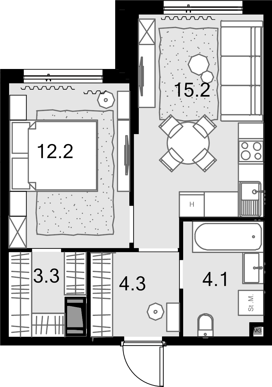 1 ккв 39,3 м²