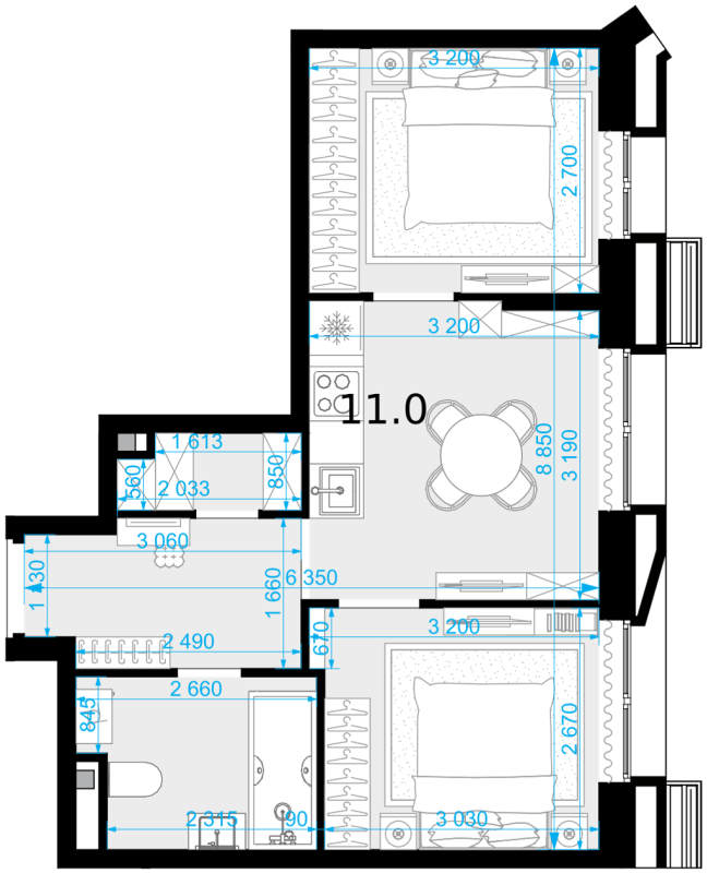 2 ккв 39,3 м²