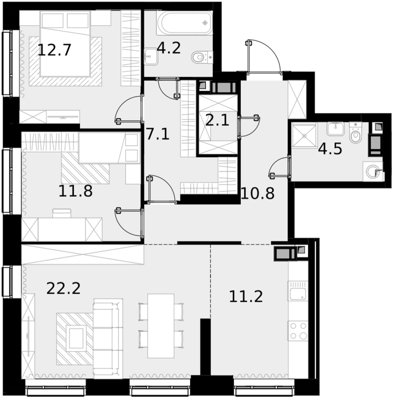 3 ккв (Евро) 87 м²