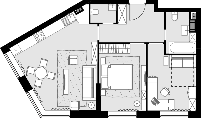 3 ккв (Евро) 65 м²