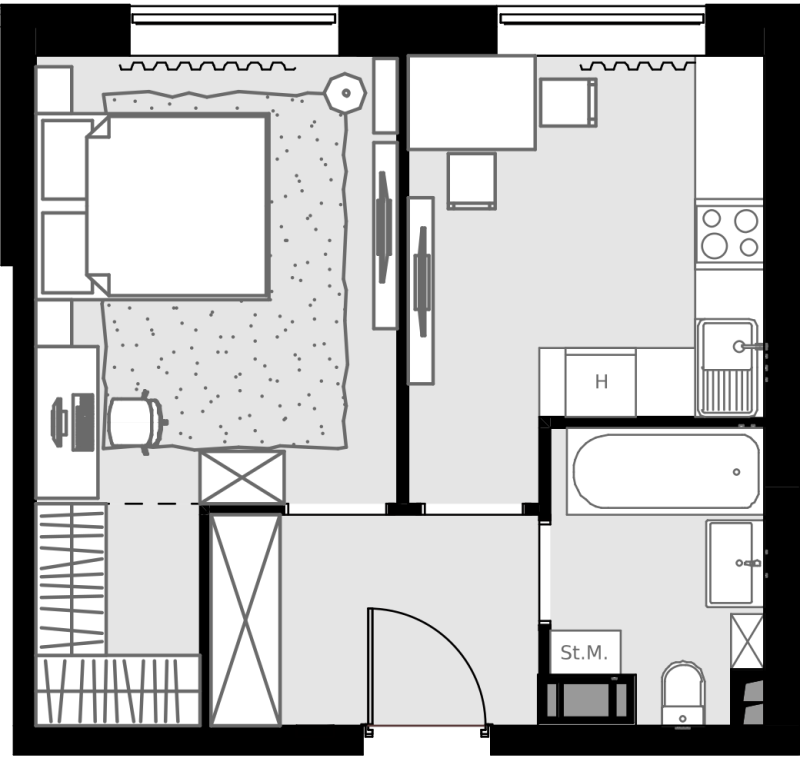 1 ккв 34,5 м²