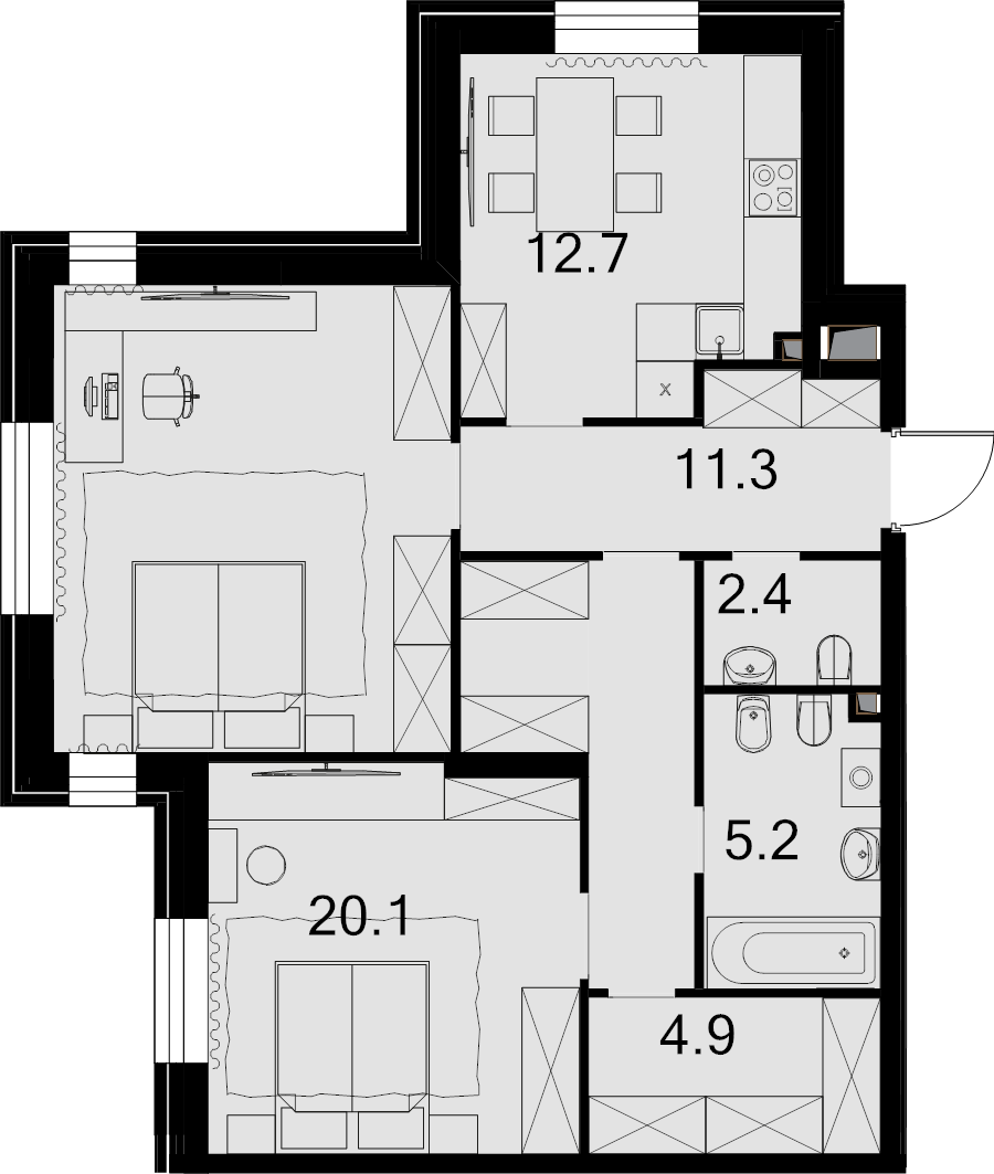 2 ккв 75 м²