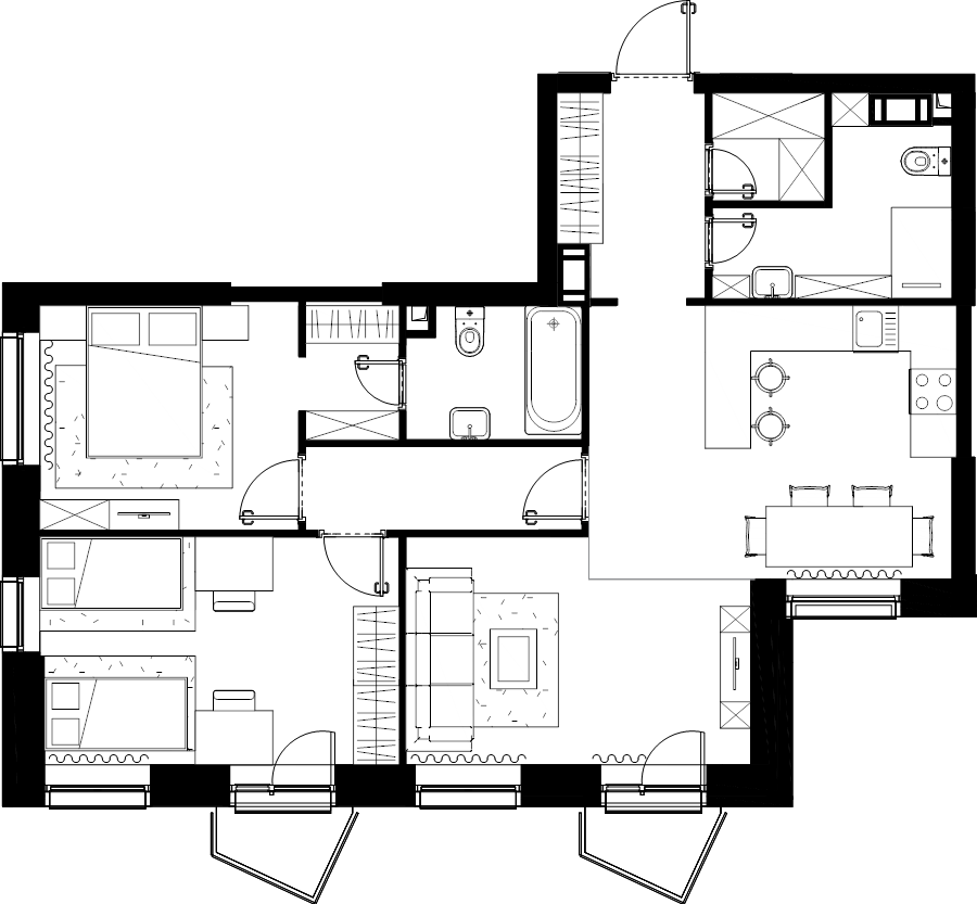 4 ккв (Евро) 78 м²