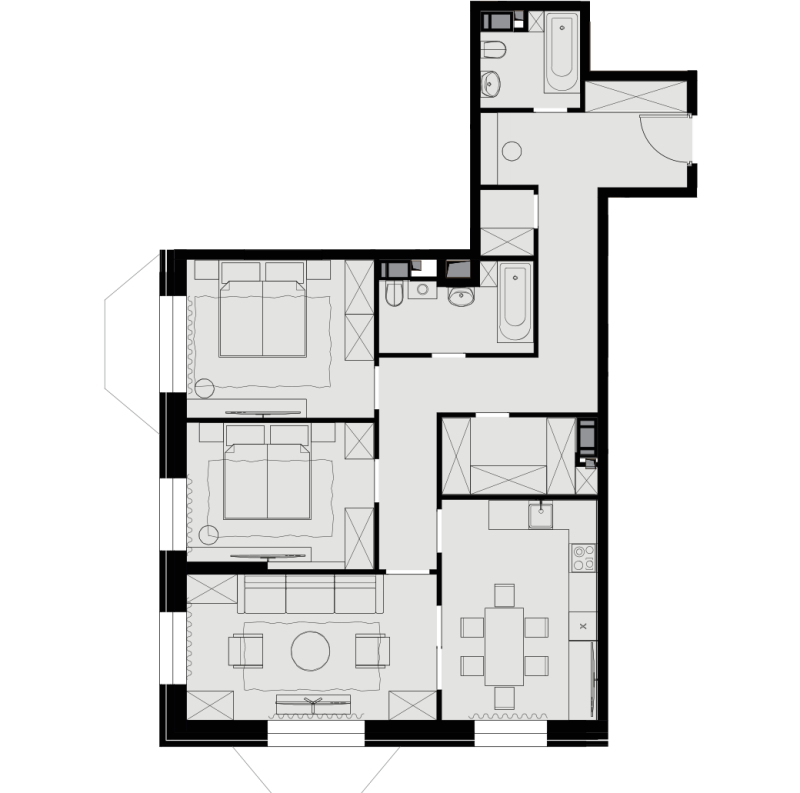 3 ккв 90,1 м²
