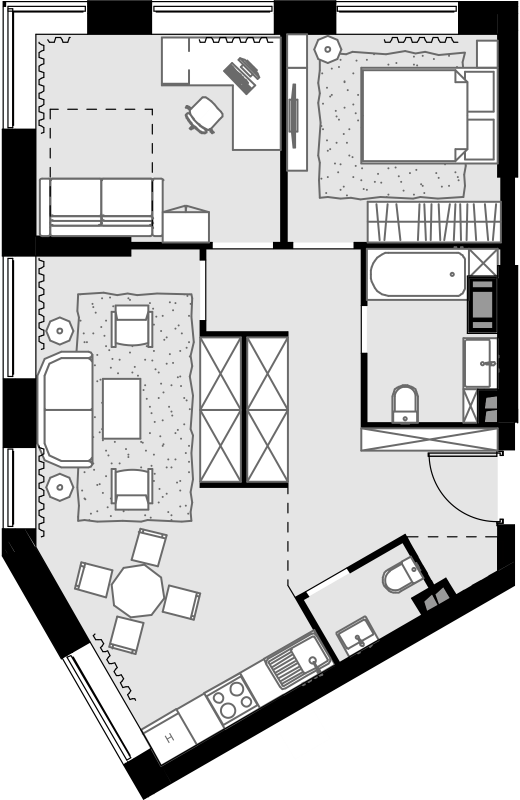 3 ккв (Евро) 61,1 м²