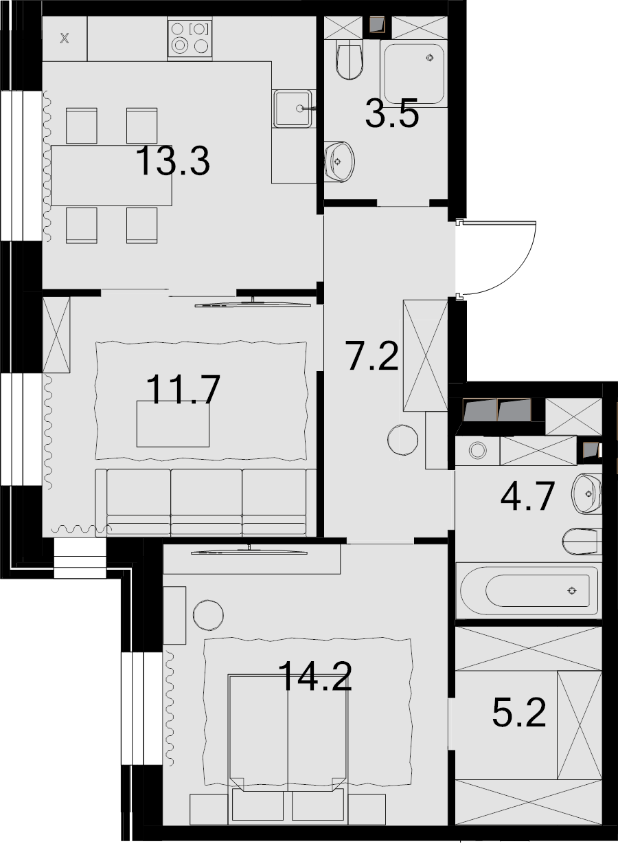 2 ккв 59,7 м²