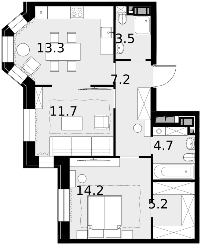 2 ккв 59,8 м²