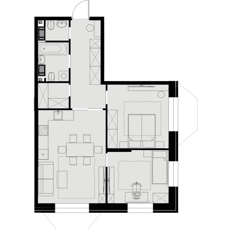 3 ккв (Евро) 64,2 м²