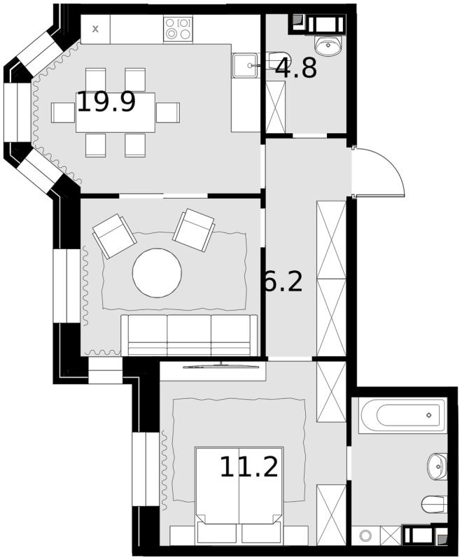 2 ккв 59,9 м²
