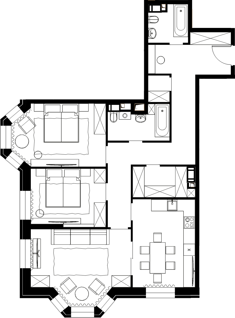 3 ккв 94,8 м²