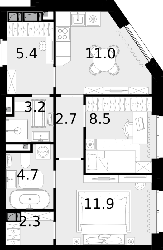 2 ккв 49,7 м²