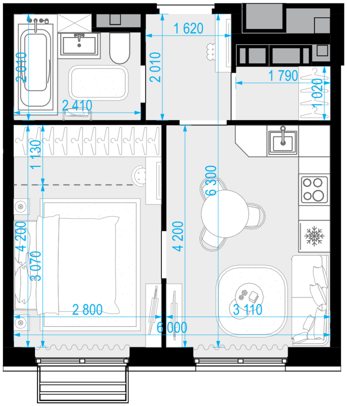 1 ккв 35,3 м²
