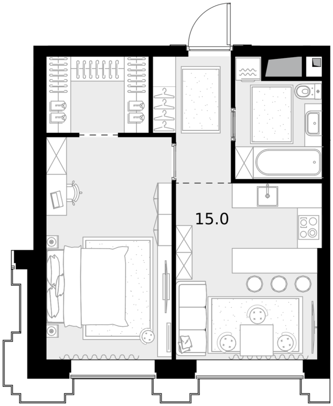 2 ккв (Евро) 46 м²