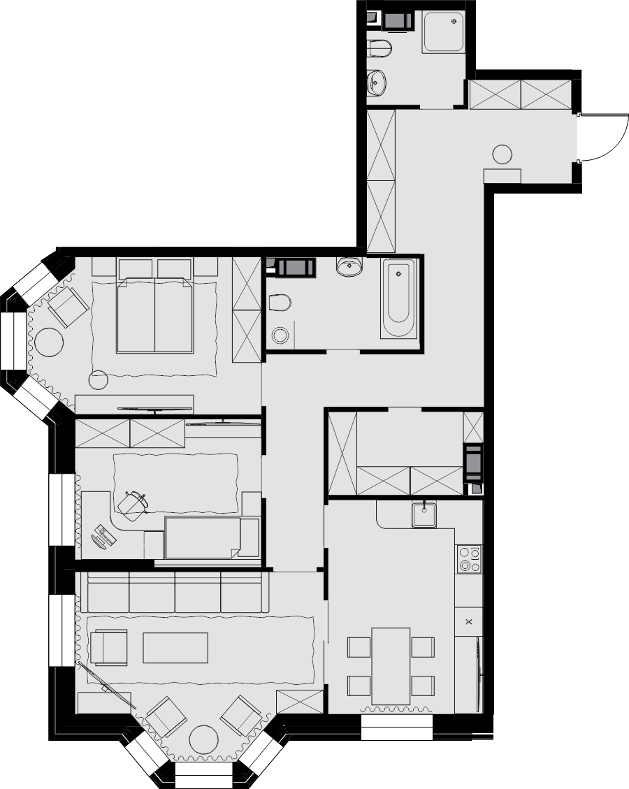 3 ккв 95,8 м²
