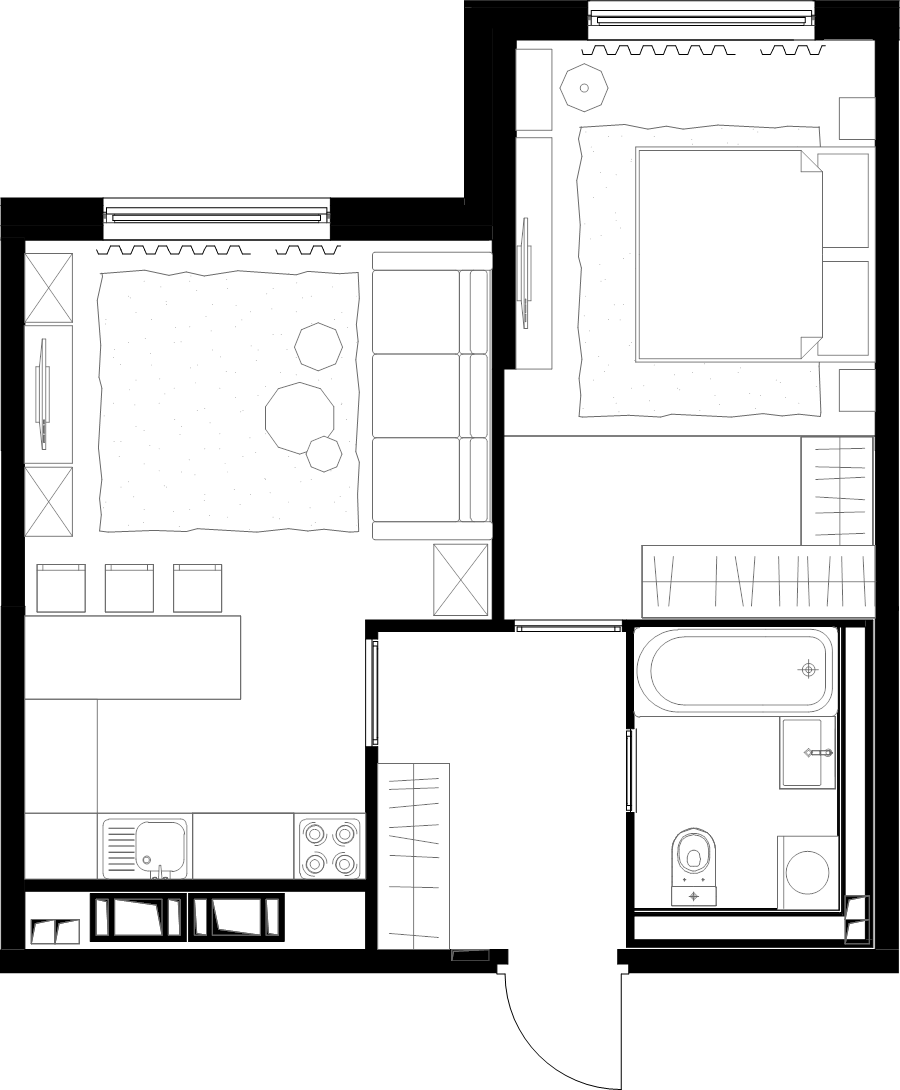2 ккв (Евро) 44,5 м²