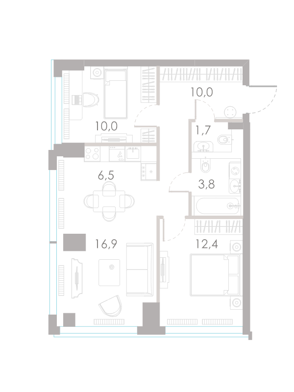 3 ккв (Евро) 61,3 м²