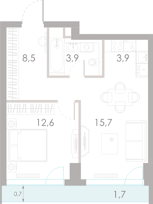 2 ккв (Евро) 46,3 м²