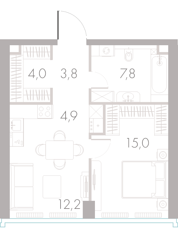 2 ккв (Евро) 47,3 м²