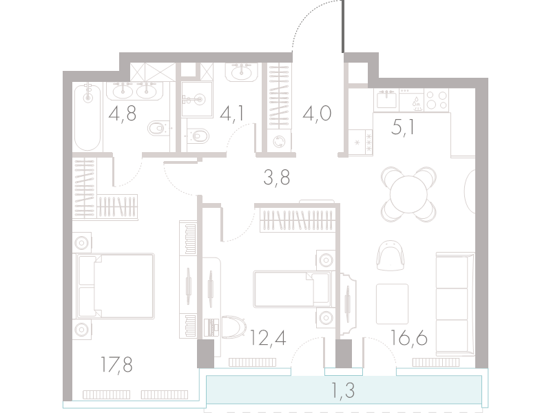3 ккв (Евро) 69,6 м²