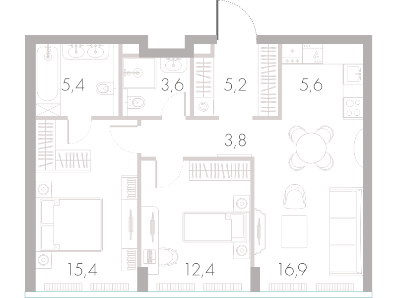 3 ккв (Евро) 67 м²
