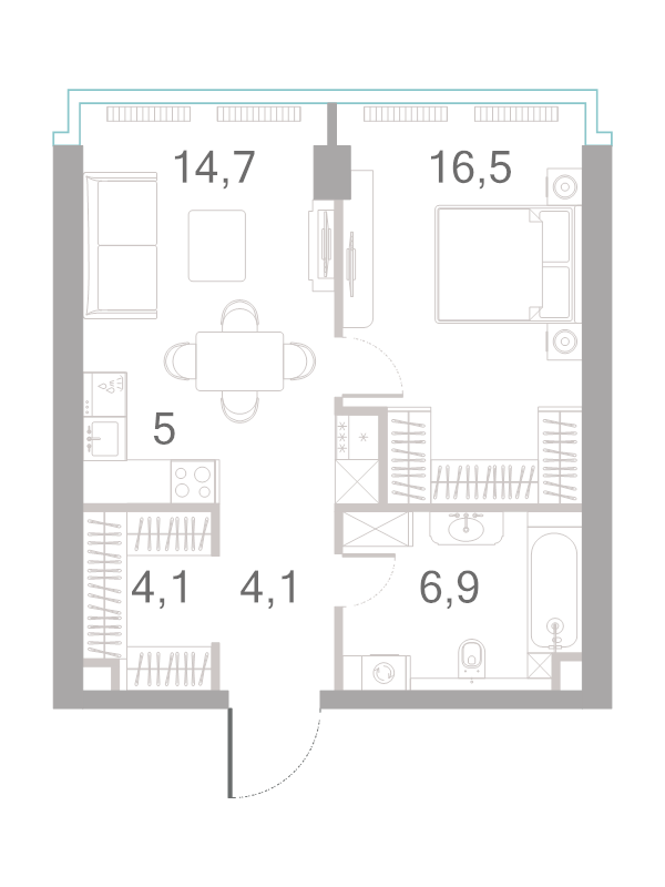 2 ккв (Евро) 51,3 м²