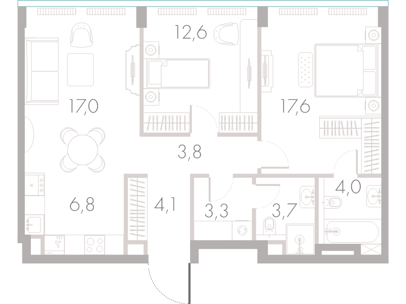 3 ккв (Евро) 72,7 м²