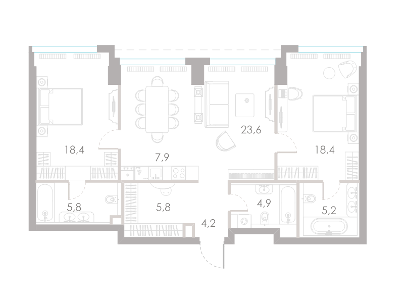 3 ккв (Евро) 94,2 м²