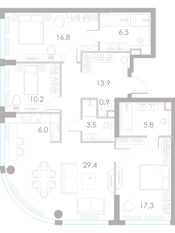 4 ккв (Евро) 110,3 м²