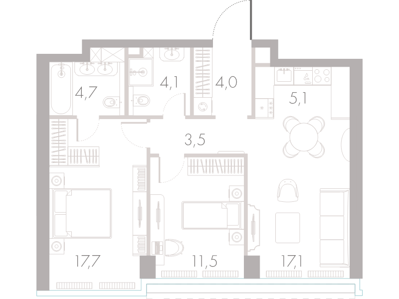 3 ккв (Евро) 67,2 м²