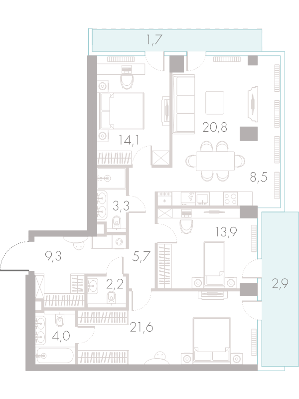 4 ккв (Евро) 107,7 м²