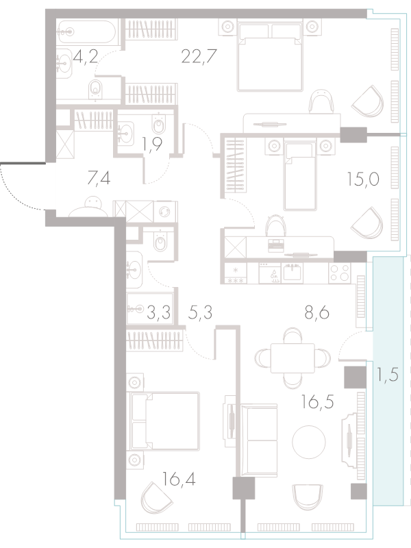 4 ккв (Евро) 103,1 м²