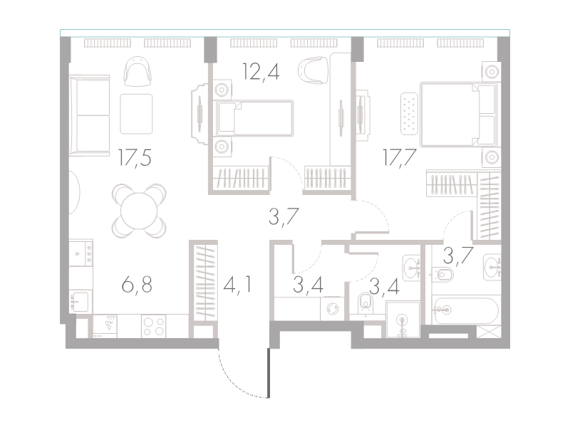 3 ккв (Евро) 72,7 м²