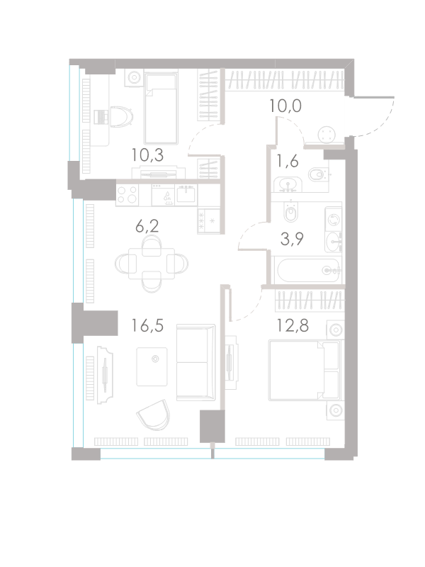 3 ккв (Евро) 61,3 м²
