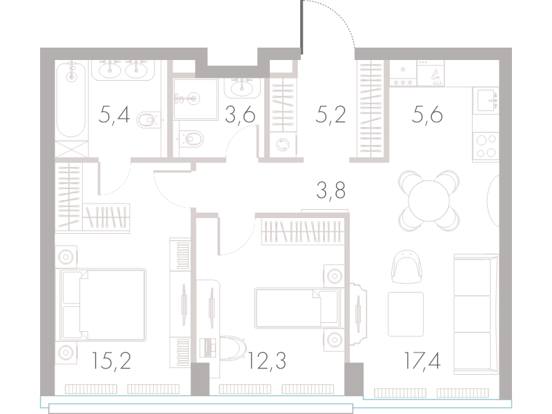 3 ккв (Евро) 67,7 м²