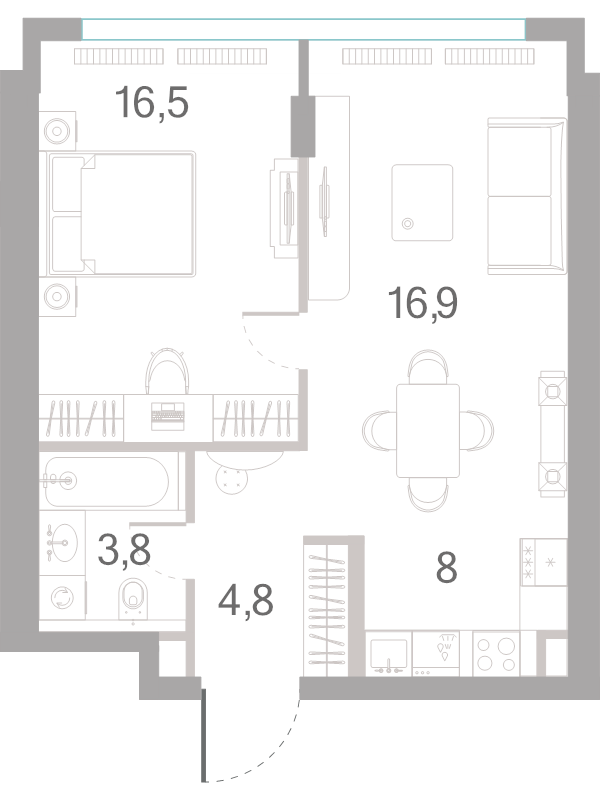 2 ккв (Евро) 50 м²