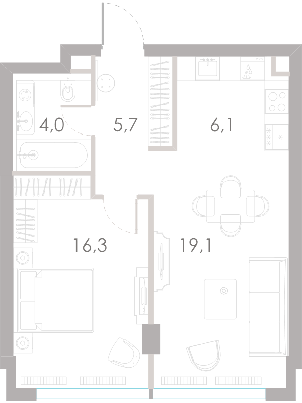 2 ккв (Евро) 51,2 м²