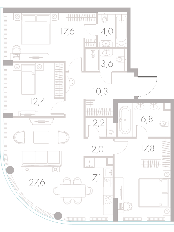 4 ккв (Евро) 111,7 м²