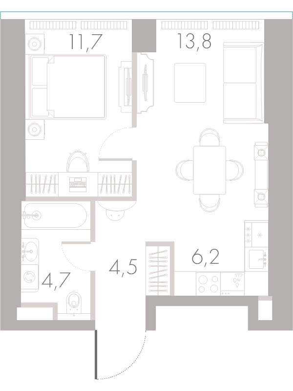 2 ккв (Евро) 40,4 м²