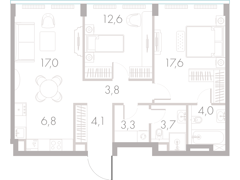 3 ккв (Евро) 72,7 м²